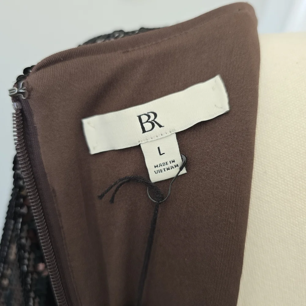 Banana Republic | Large | Chocolate Brown Stretch-Sequin Mini Dress - Picture 8 of 15